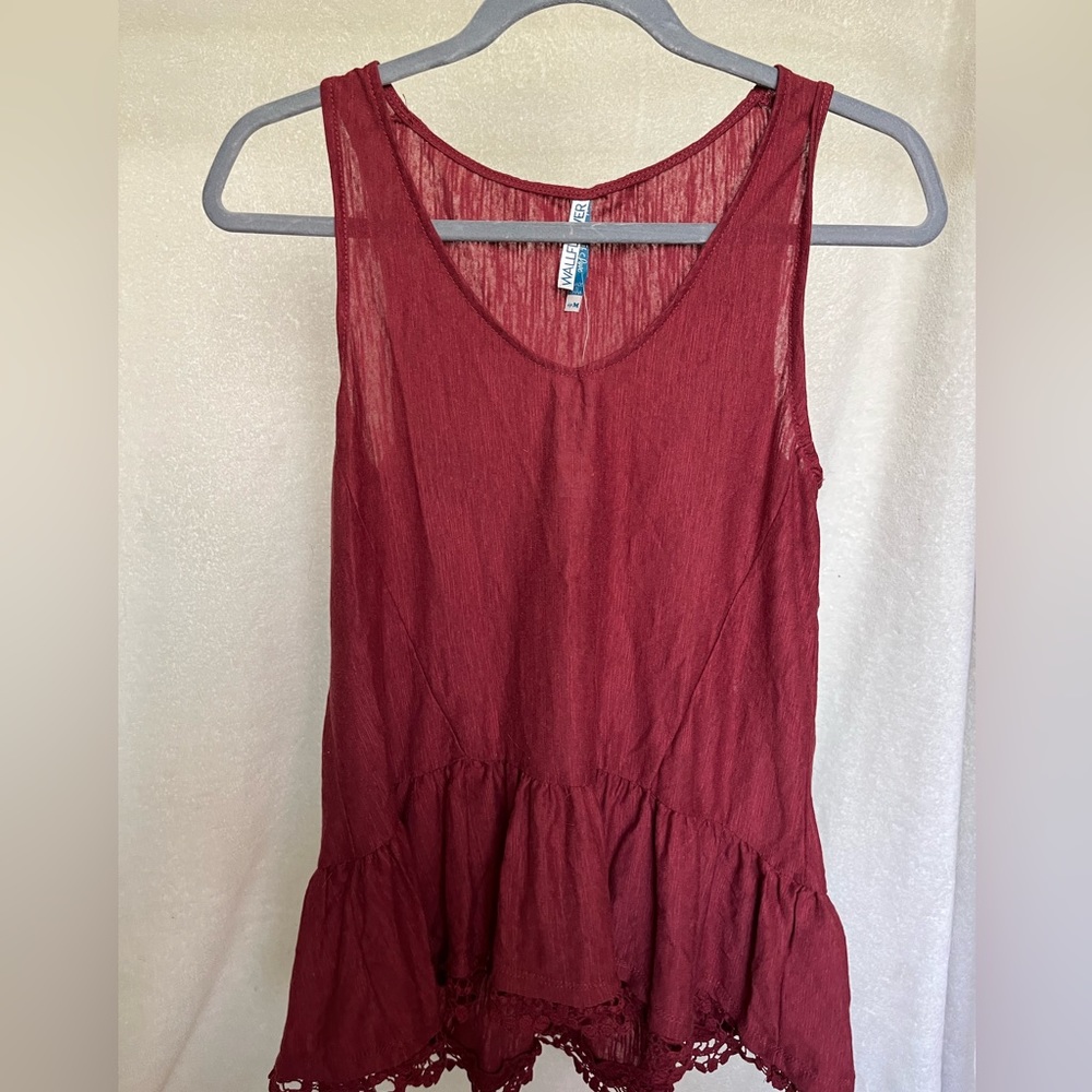 Wallflower Maroon Sleeveless Tank Top